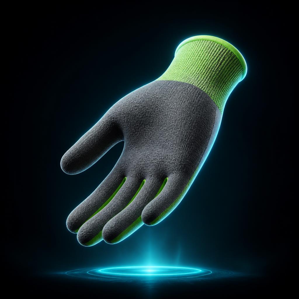 Grey and lime precision grip glove